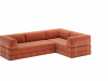 C06 Cozypad Sofa Bed L Shape Open End With Arms 412 Esina Rust Orange P1